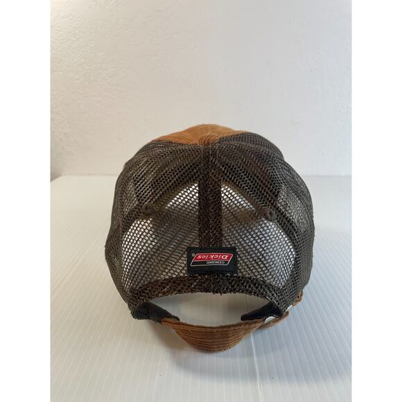 ""Genuine Dickies Corduroy Brown Mesh Hat Cap with Leather Patch"" - Picture 4 of 10